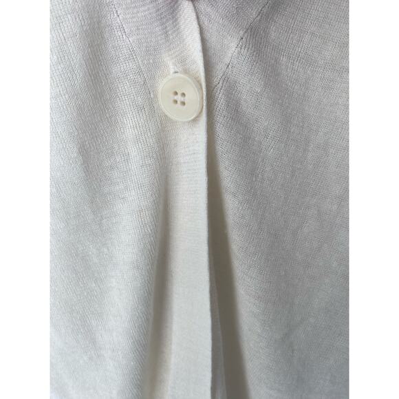 THEORY LINEN BLEND CREAM LIGHTWEIGHT CARDIGAN SIZE SMALL - Picture 3 of 8
